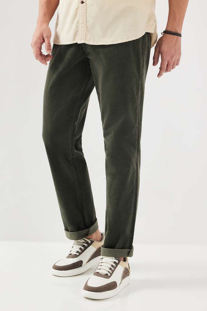 Solid-Cotton-Blend-Slim-Fit-Men-s-Casual-Wear-Trousers
