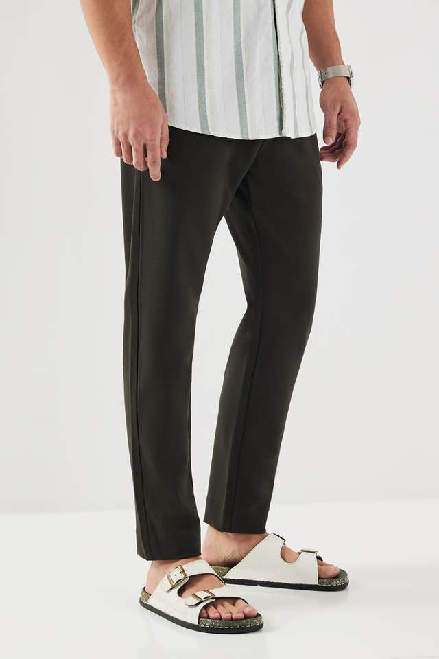 Solid-Blended-Fabric-Slim-Fit-Men-s-Casual-Wear-Trousers