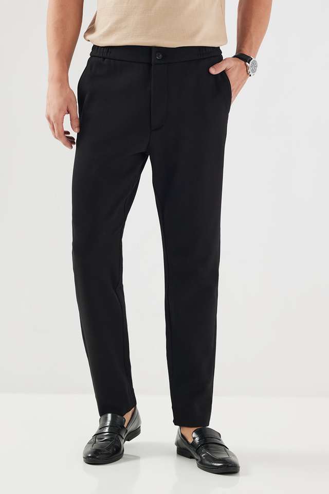 Solid-Blended-Fabric-Slim-Fit-Men-s-Casual-Wear-Trousers
