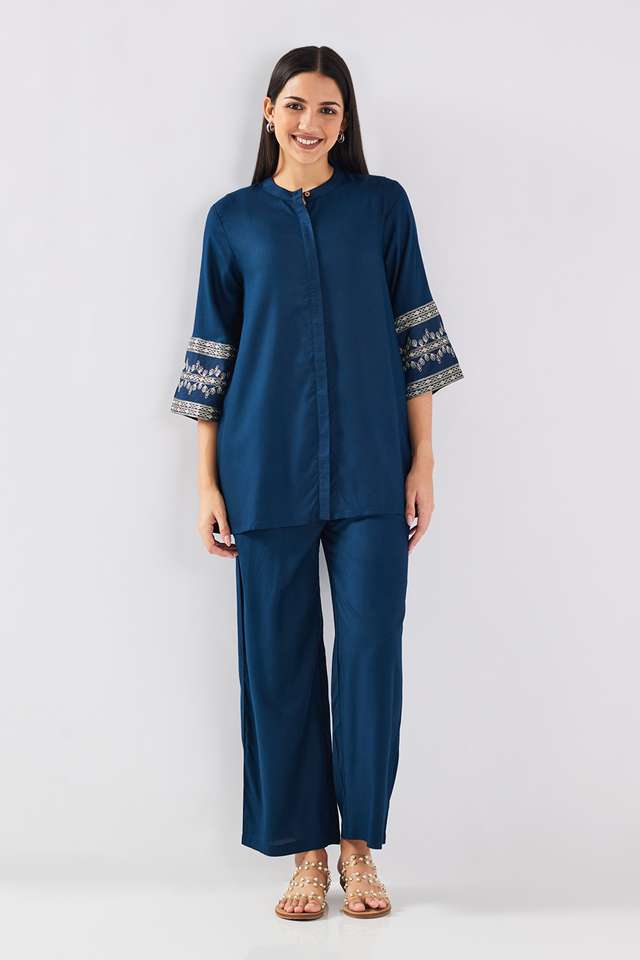 Embroidered-Full-Length-Viscose-Woven-Women-s-Co-Ord-Set