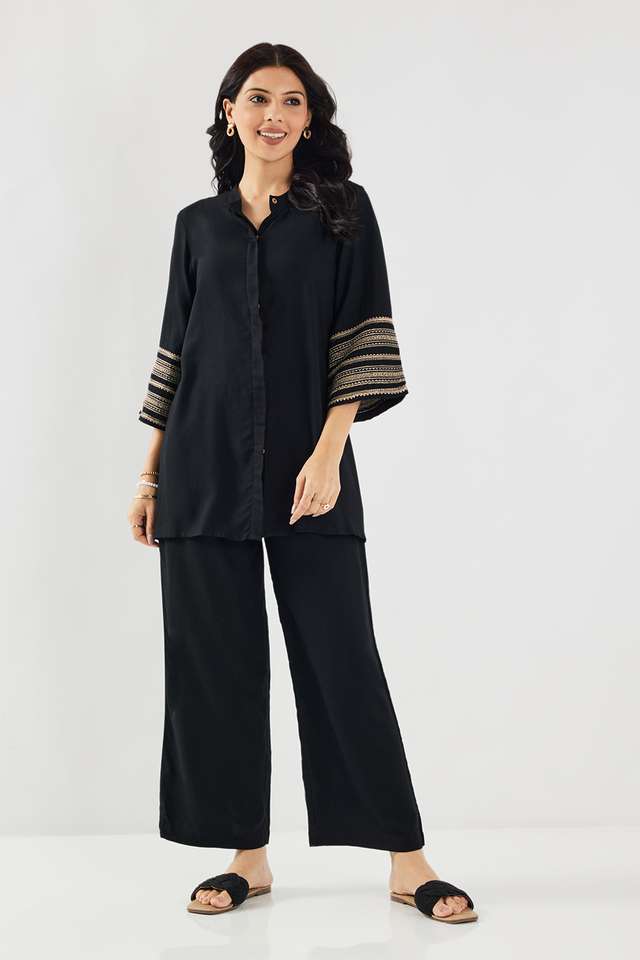 Embroidered-Full-Length-Viscose-Woven-Women-s-Co-Ord-Set