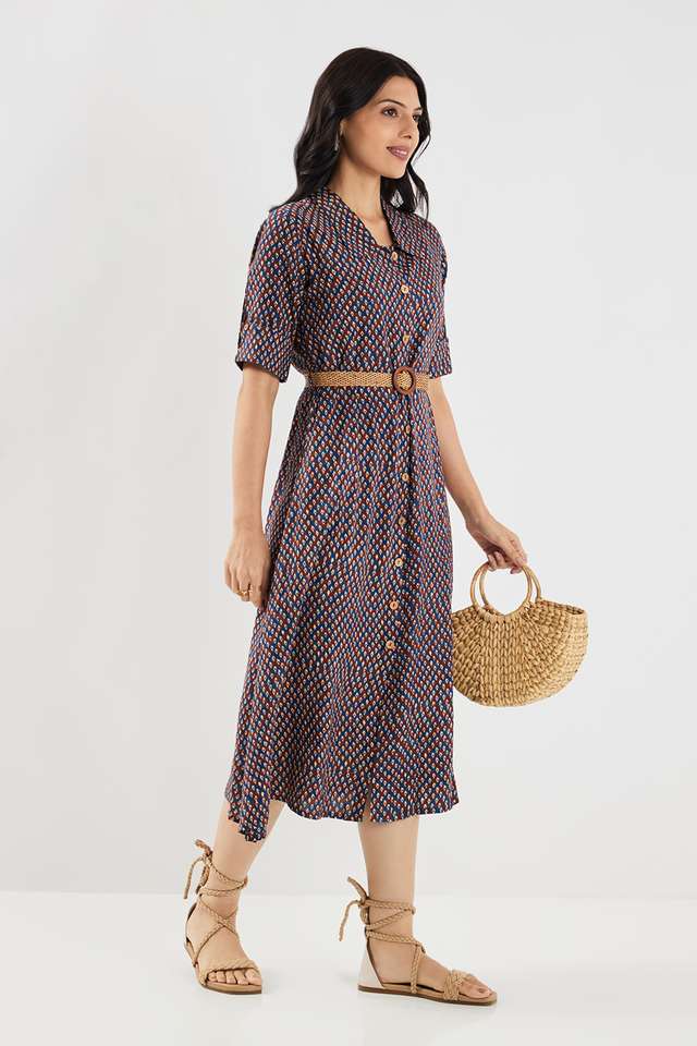 Printed-Round-Neck-Viscose-Women-s-Calf-Length-Ethnic-Dress