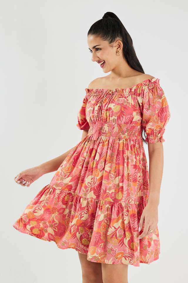 Printed-Blended-Fabric-Regular-Fit-Women-s-Dress