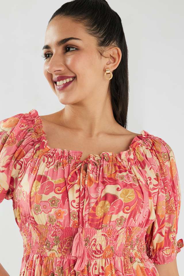 Printed-Blended-Fabric-Regular-Fit-Women-s-Dress