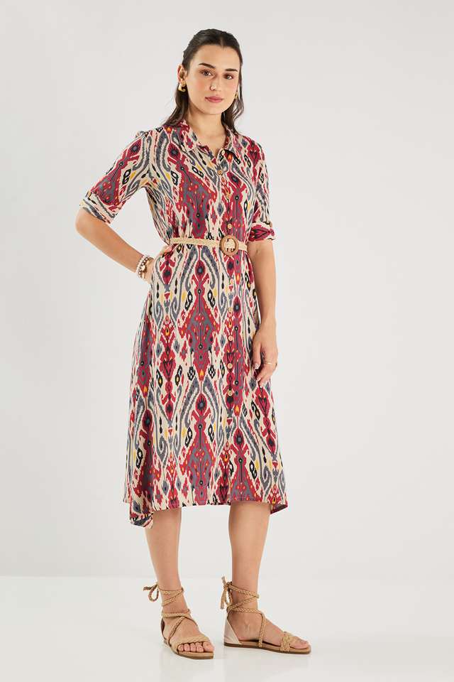 Printed-Viscose-Regular-Fit-Women-s-Dress