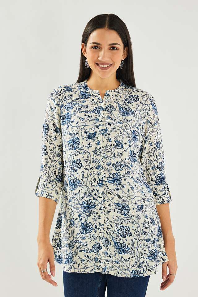 Printed-Rayon-V-Neck-Women-s-Tunic