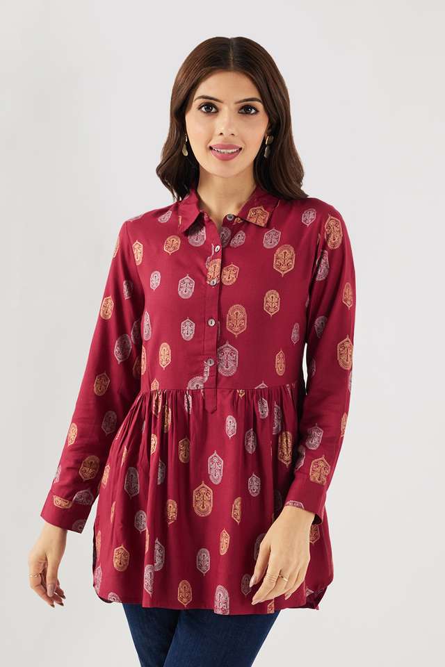 Printed-Viscose-Collared-Women-s-Tunic