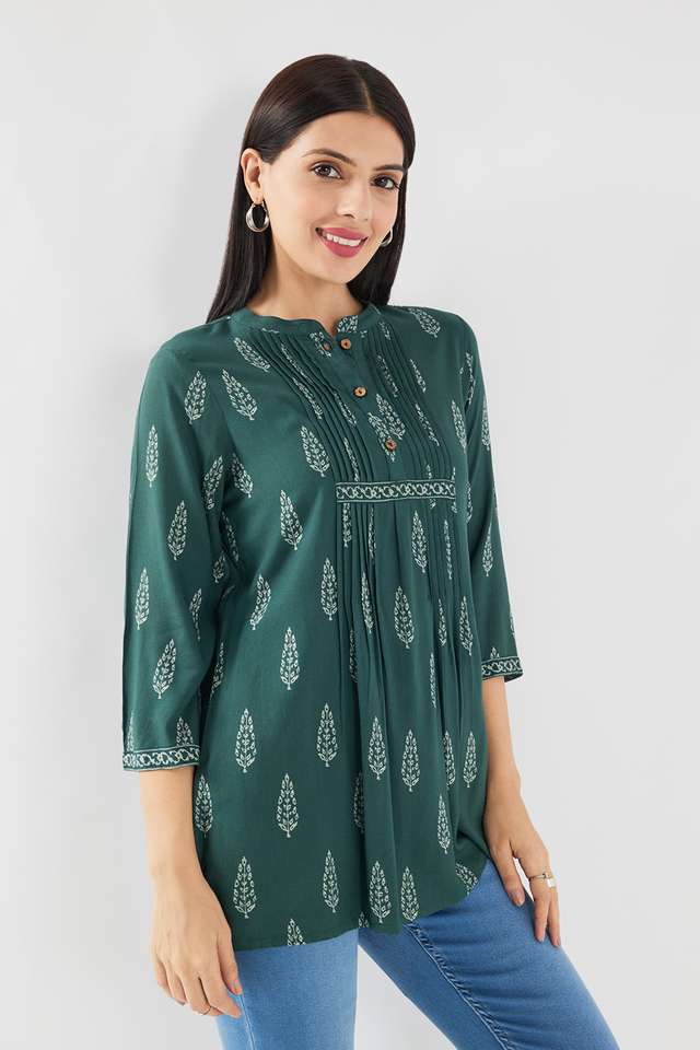 Printed-Rayon-Collared-Women-s-Tunic