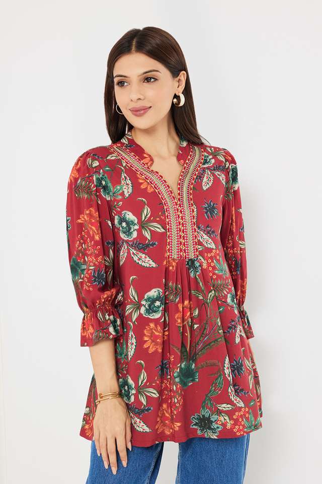 Printed-Rayon-Collared-Women-s-Tunic