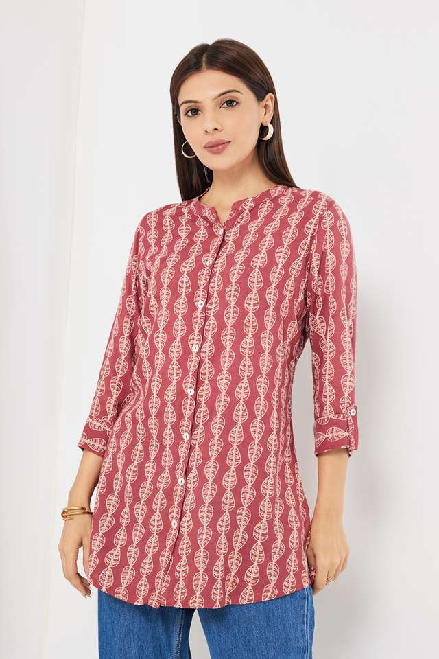 Printed-Rayon-Collared-Women-s-Tunic
