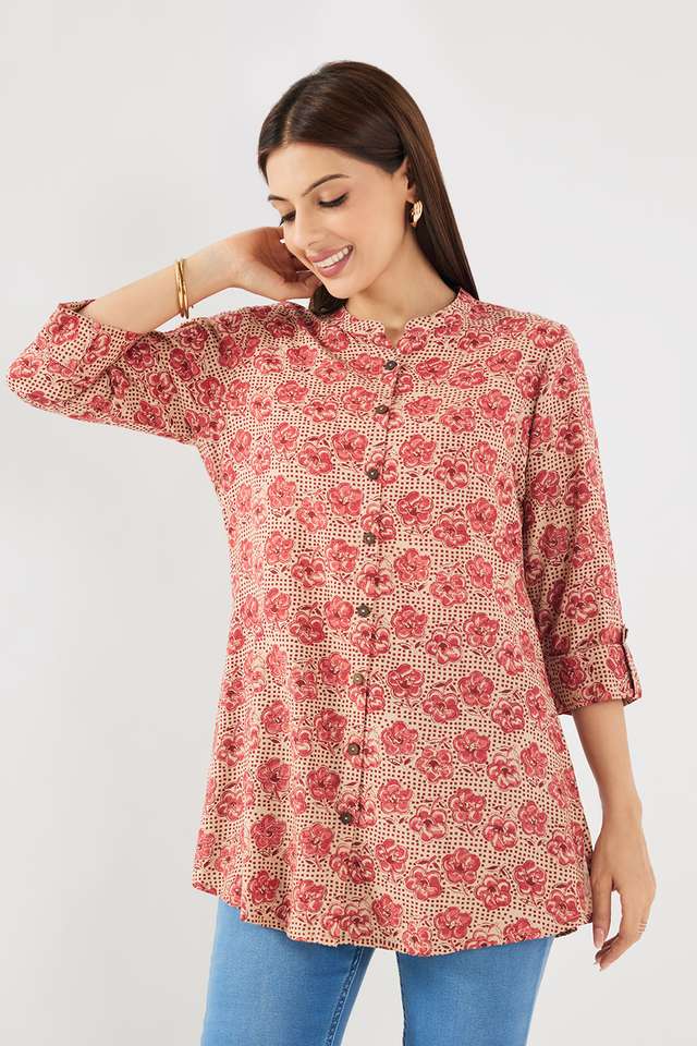 Printed-Rayon-Collared-Women-s-Tunic