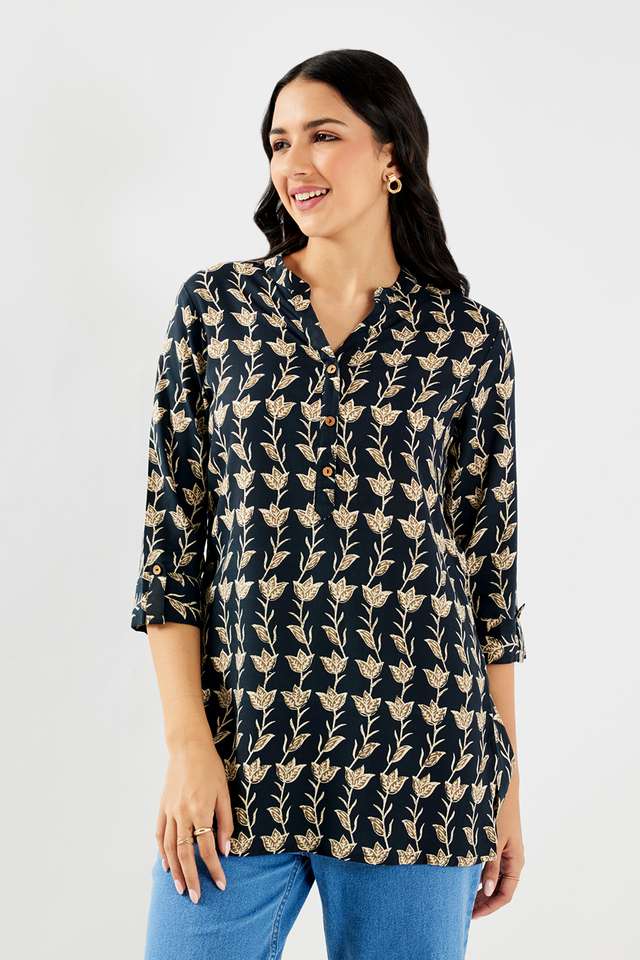 Printed-Rayon-Collared-Women-s-Tunic