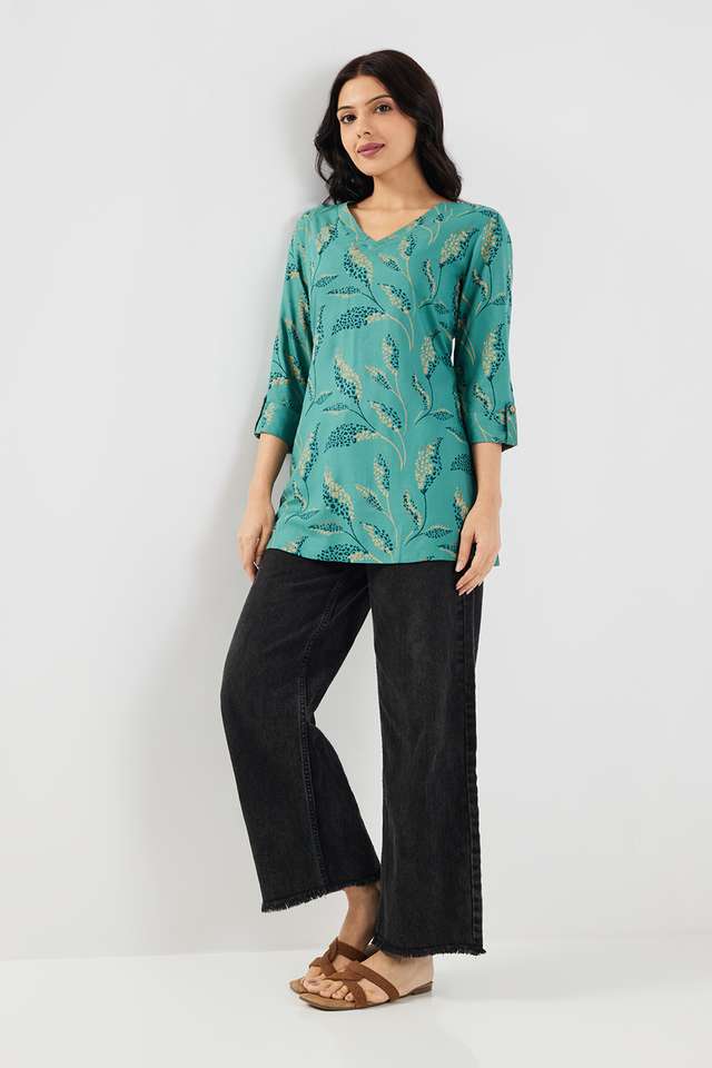 Printed-Rayon-V-Neck-Women-s-Tunic