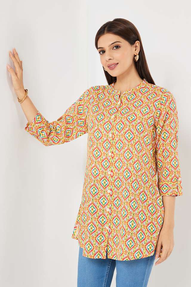 Printed-Rayon-Collared-Women-s-Tunic
