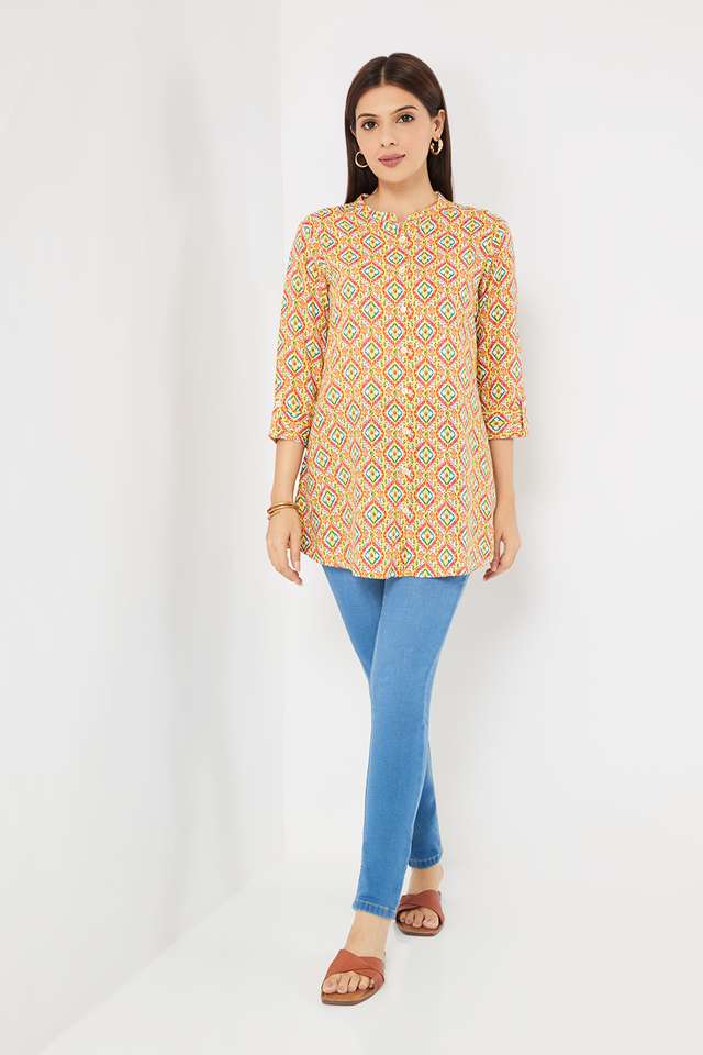 Printed-Rayon-Collared-Women-s-Tunic