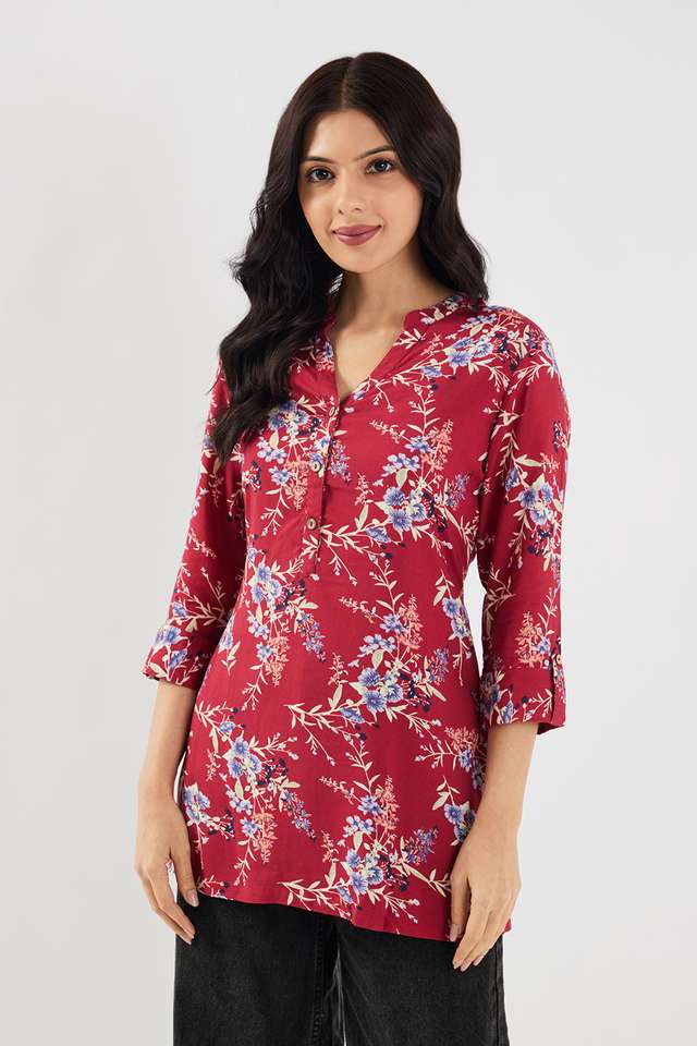 Printed-Rayon-Collared-Women-s-Tunic
