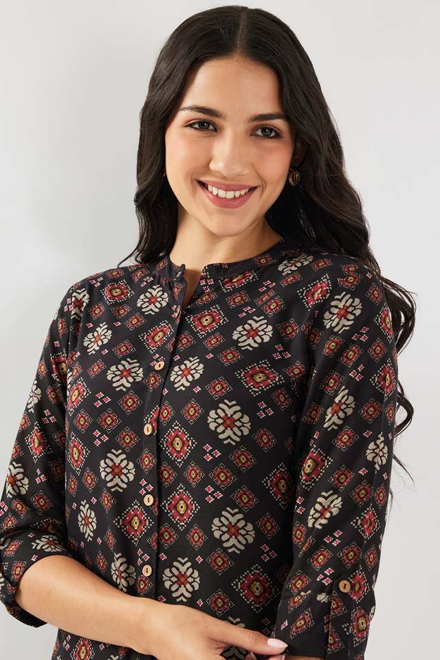 Printed-Rayon-Collared-Women-s-Tunic