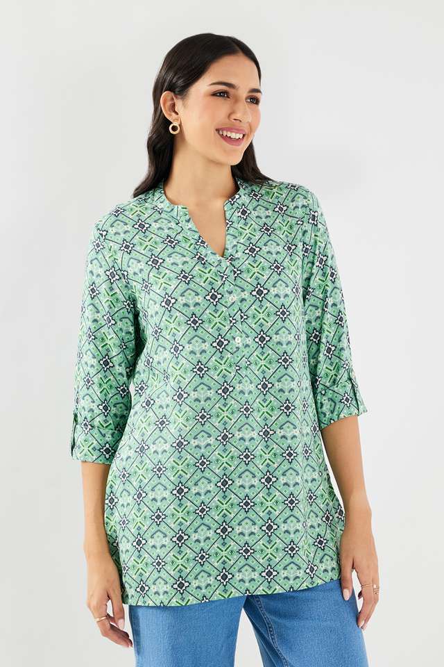 Printed-Rayon-Collared-Women-s-Tunic
