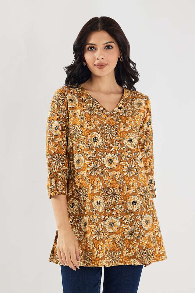 Printed-Rayon-V-Neck-Women-s-Tunic