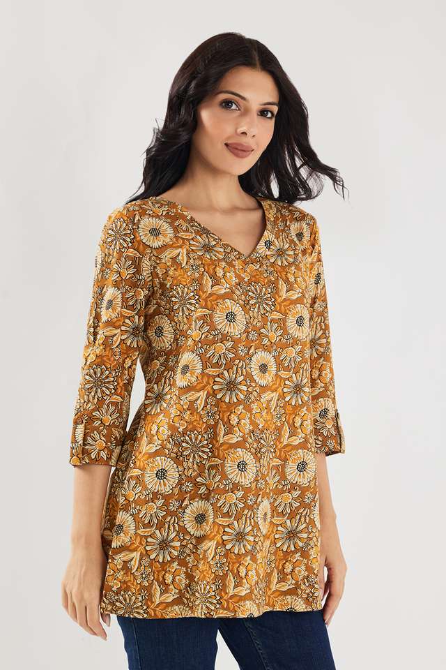 Printed-Rayon-V-Neck-Women-s-Tunic