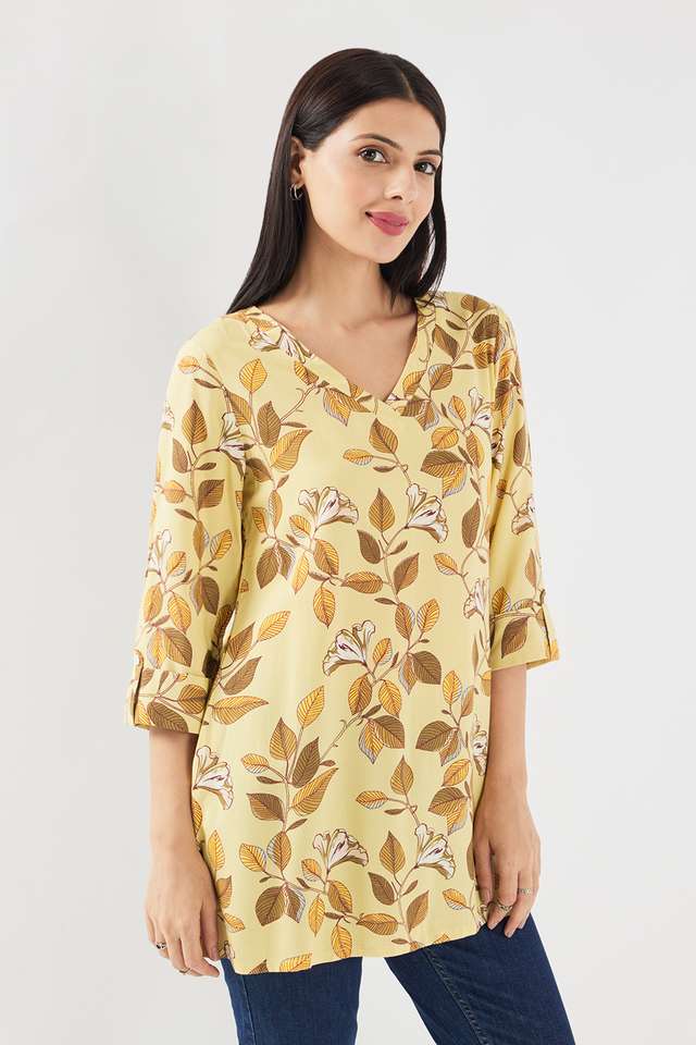 Printed-Rayon-V-Neck-Women-s-Tunic
