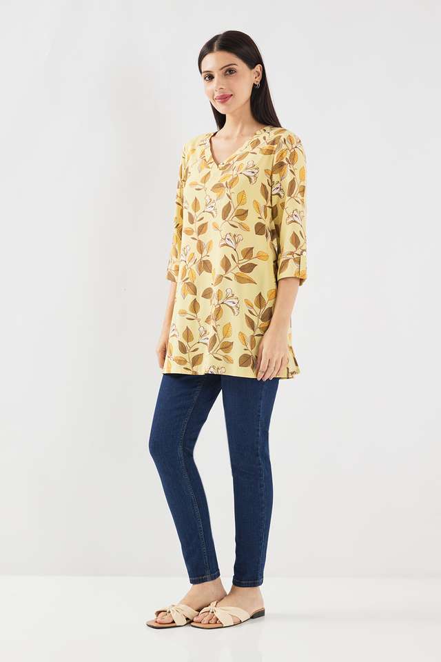 Printed-Rayon-V-Neck-Women-s-Tunic