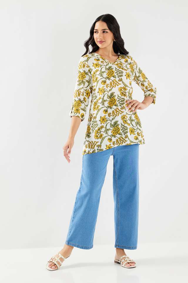 Printed-Rayon-V-Neck-Women-s-Tunic