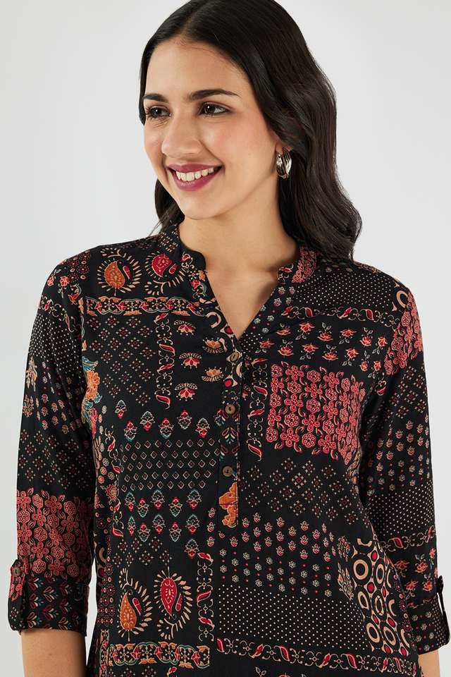 Printed-Rayon-V-Neck-Women-s-Tunic