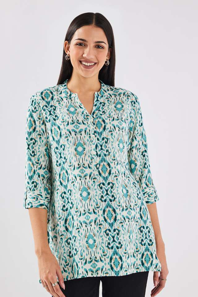 Printed-Rayon-Collared-Women-s-Tunic