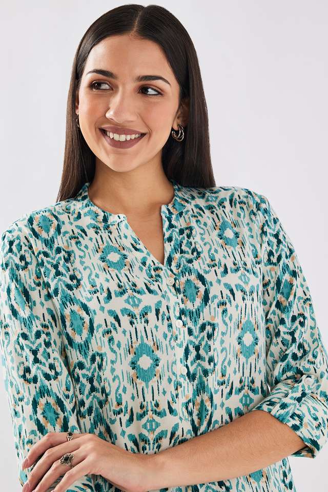 Printed-Rayon-Collared-Women-s-Tunic