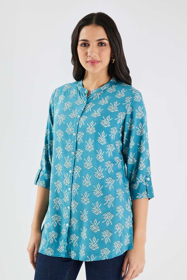 Printed-Rayon-Collared-Women-s-Tunic