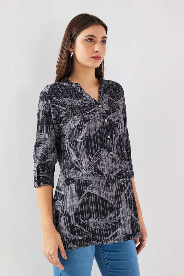 Printed-Rayon-Collared-Women-s-Tunic