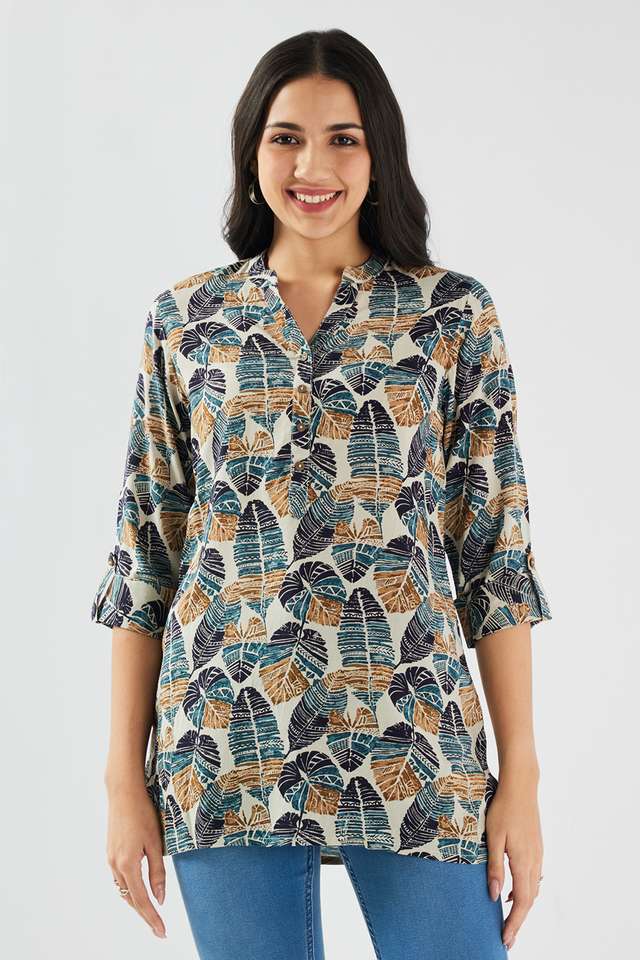 Printed-Rayon-Collared-Women-s-Tunic