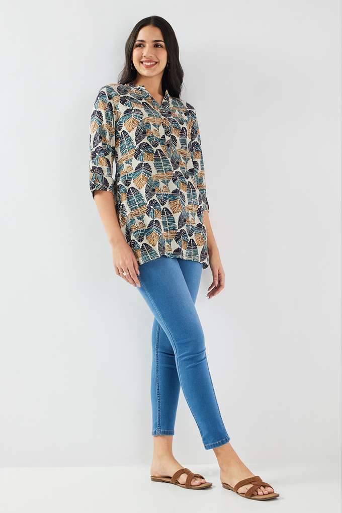 Printed-Rayon-Collared-Women-s-Tunic
