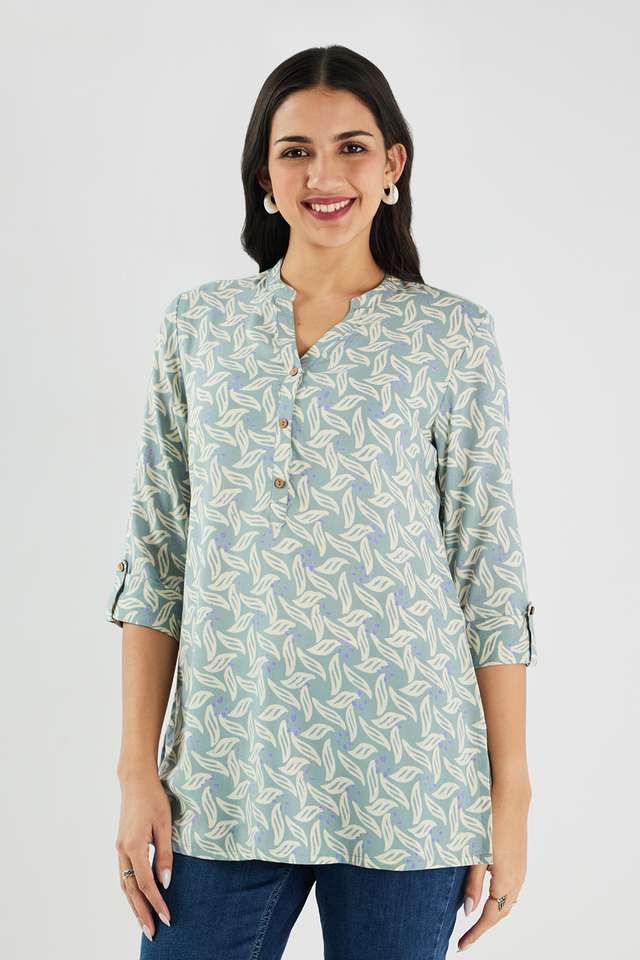 Printed-Rayon-Collared-Women-s-Tunic