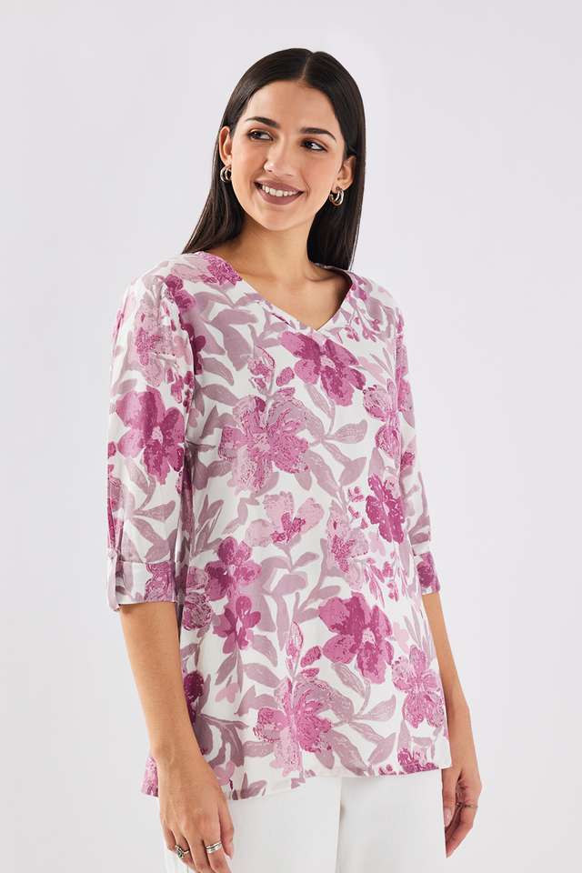 Printed-Rayon-V-Neck-Women-s-Tunic