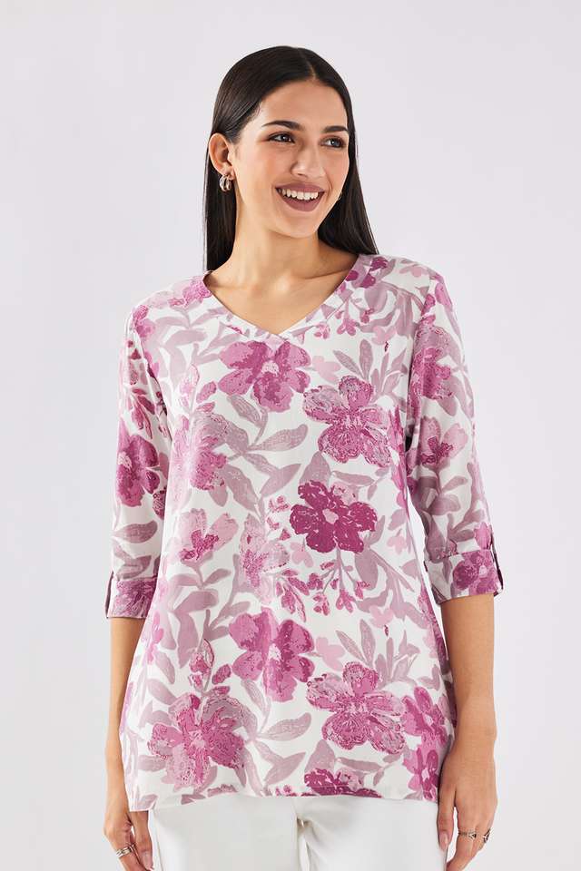 Printed-Rayon-V-Neck-Women-s-Tunic