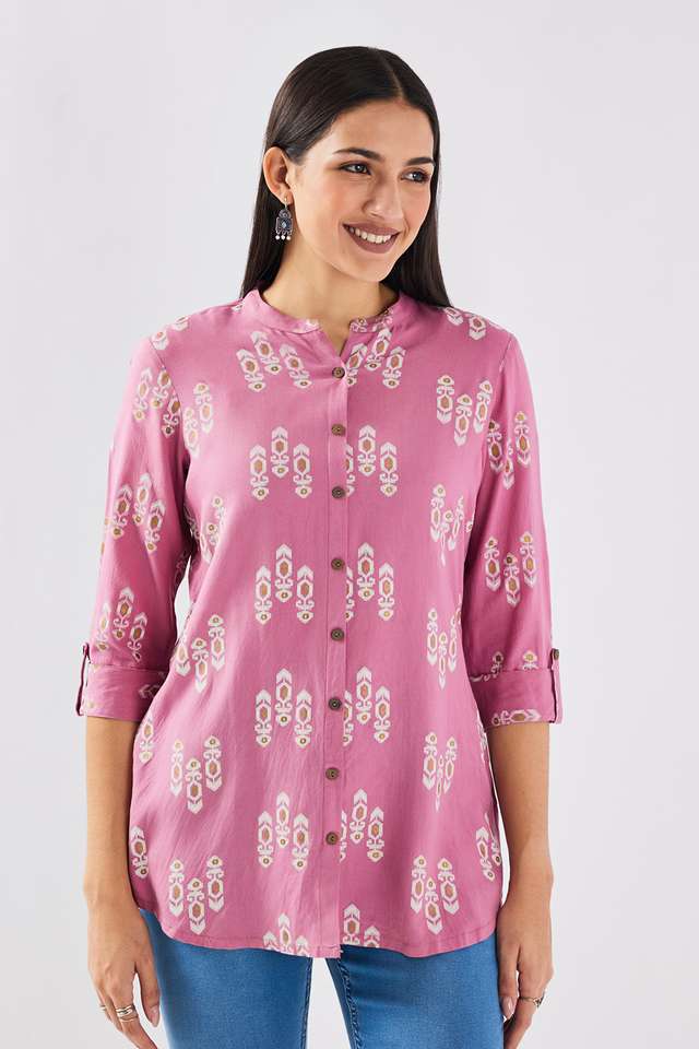 Printed-Rayon-Collared-Women-s-Tunic