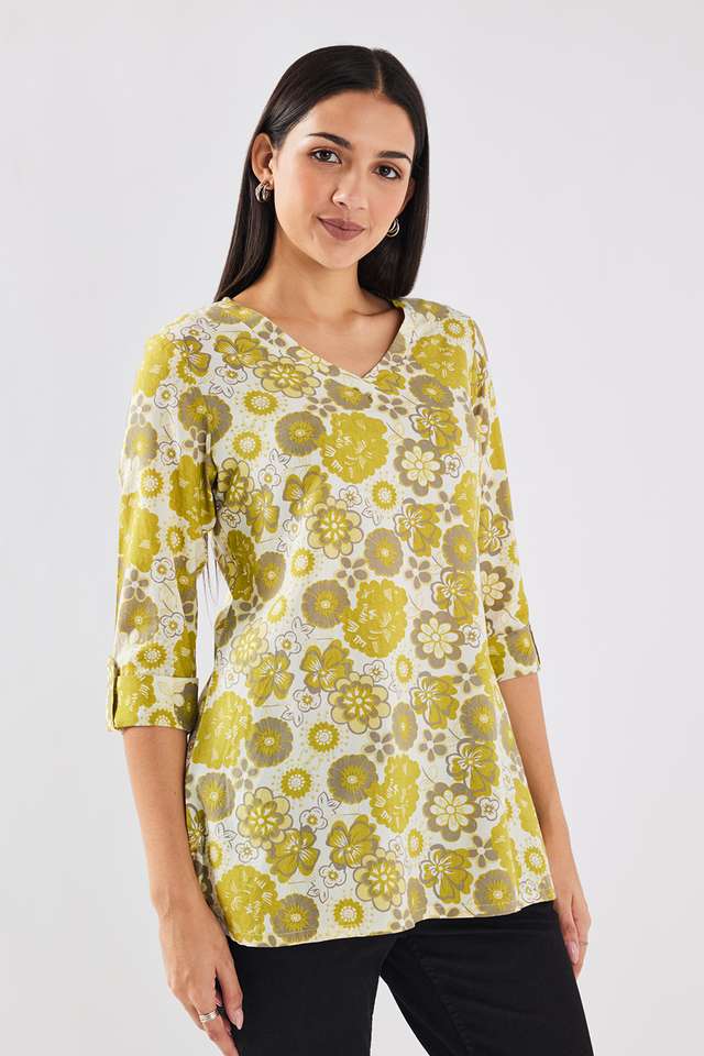 Printed-Rayon-V-Neck-Women-s-Tunic