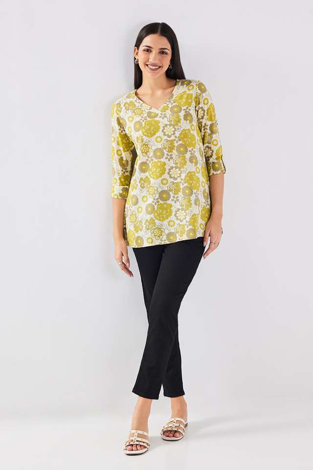 Printed-Rayon-V-Neck-Women-s-Tunic