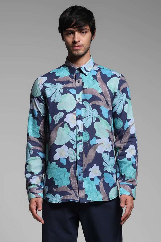 Printed-Linen-Slim-Fit-Men-s-Casual-Shirt
