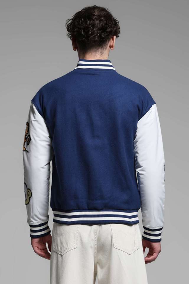 Buy JACK&JONES blue Textured Polyester Regular Fit Men's