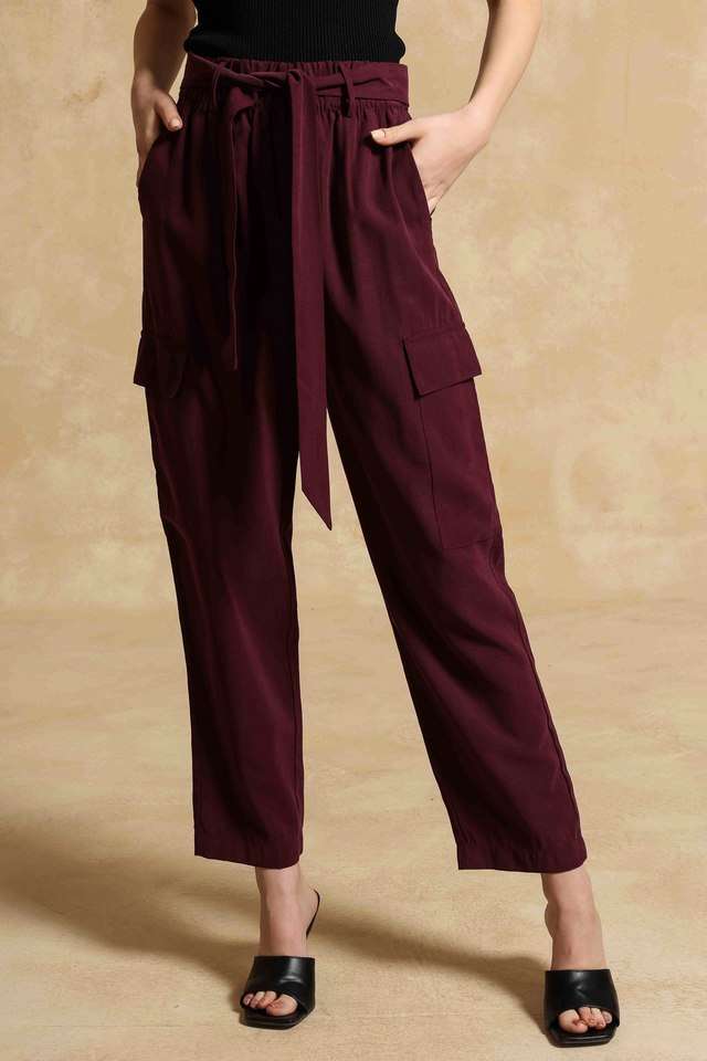 Solid-Relaxed-Fit-Rayon-Women-Casual-Wear-Trouser