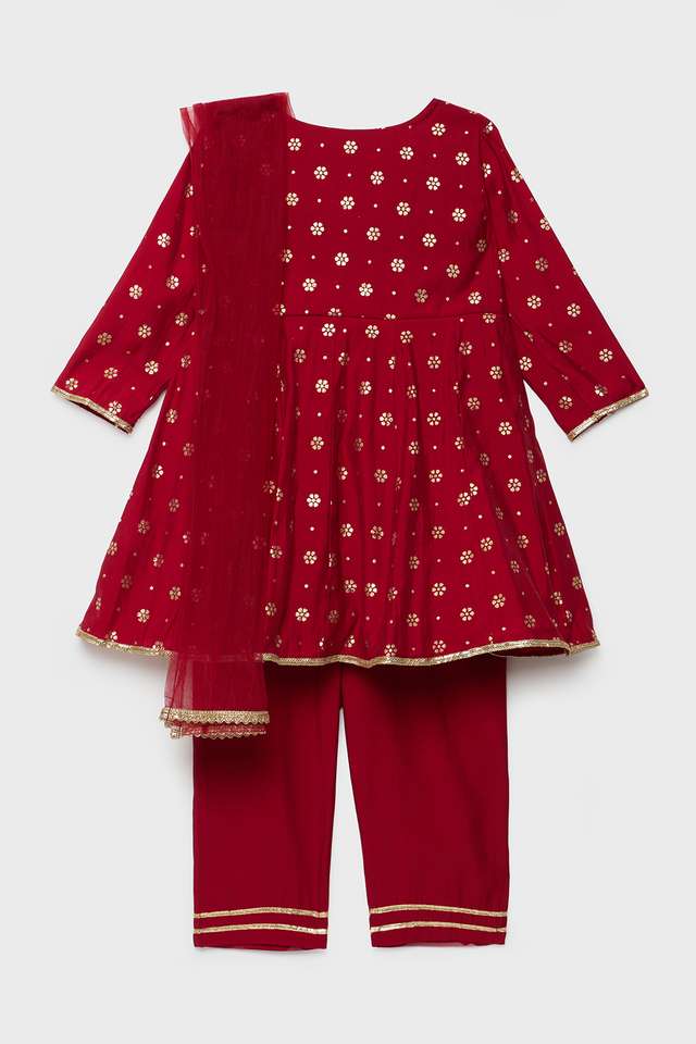 Solid-Blended-Fabric-Girls-Salwar-Kurta-Dupatta-Set