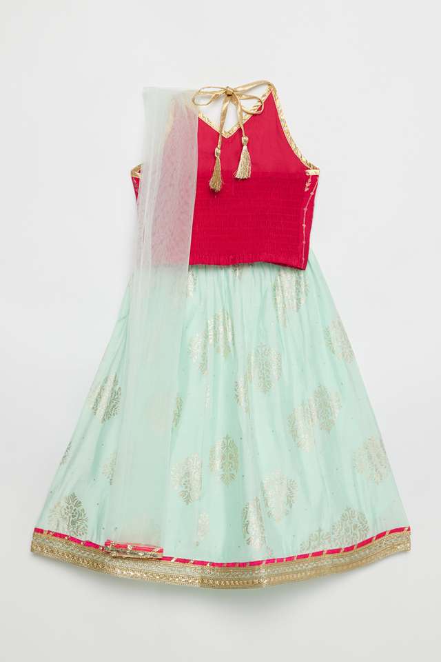 Printed-Blended-Fabric-Regular-Fit-Girls-Ghagara-Choli-Dupatta-Set