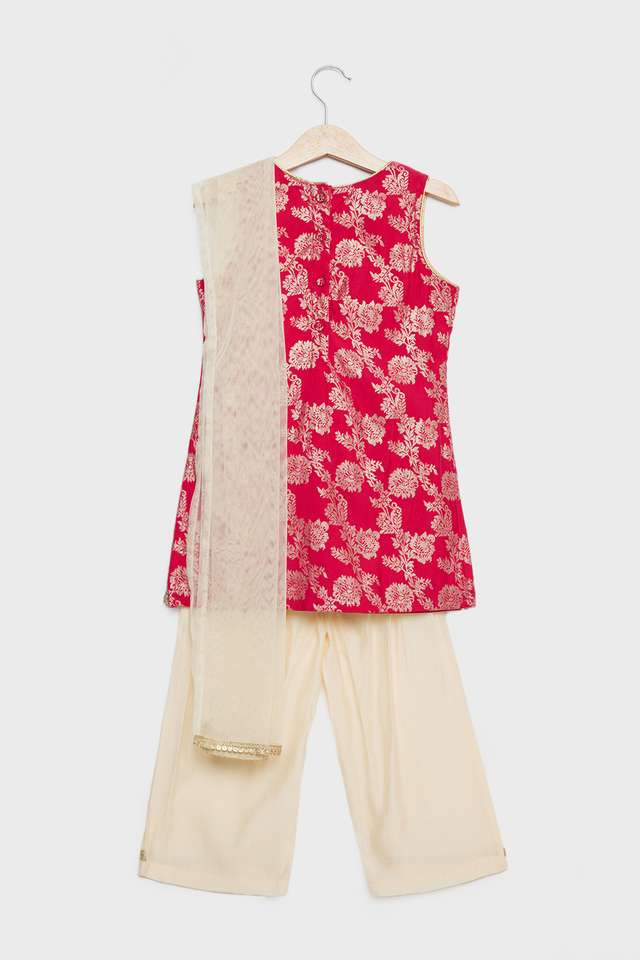 Printed-Blended-Fabric-Regular-Fit-Girls-Salwar-Kurta-Dupatta-Set