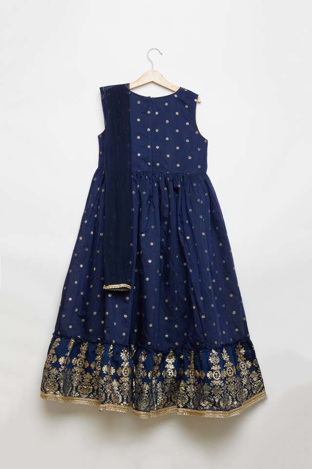 Solid-Blended-Fabric-Regular-Fit-Girls-Dress