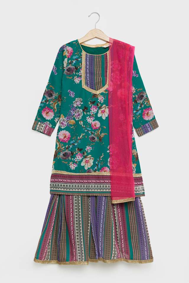 Solid-Blended-Fabric-Regular-Fit-Girls-Ethnic-Set