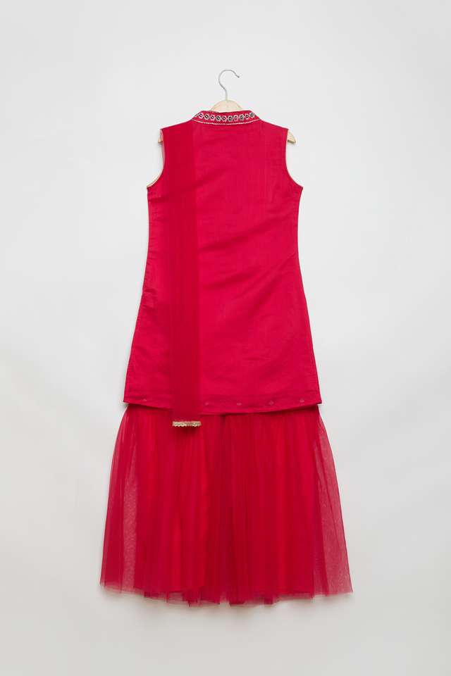 Solid-Blended-Fabric-Regular-Fit-Girls-Salwar-Kurta-Dupatta