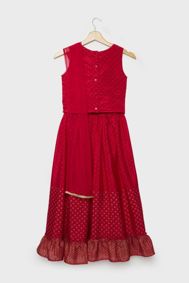 Solid-Blended-Fabric-Girls-Ghaghara-Choli-Dupatta-Set